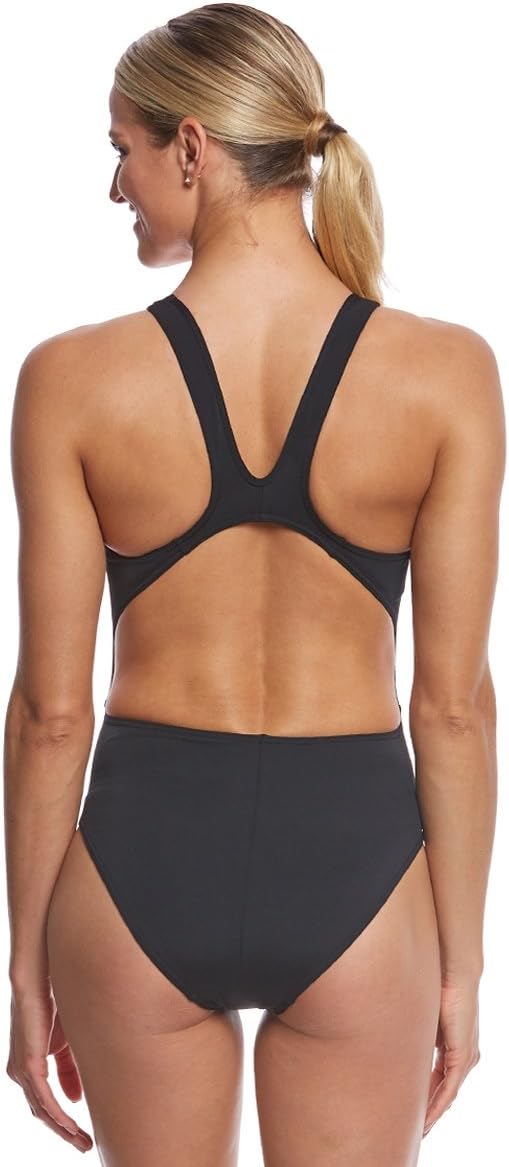 Michael Phelps Solid Mid Back Swimsuit Black