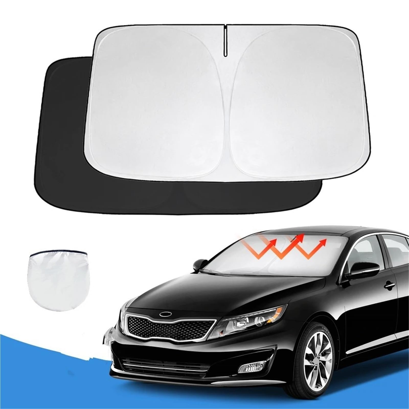 Visiera Parasole Interna Pieghevole Parasole per Parabrezza per KIA per K5 2021-2023, Parasole, Parasole Pieghevole per Parabrezza Auto. Parasole per Macchina