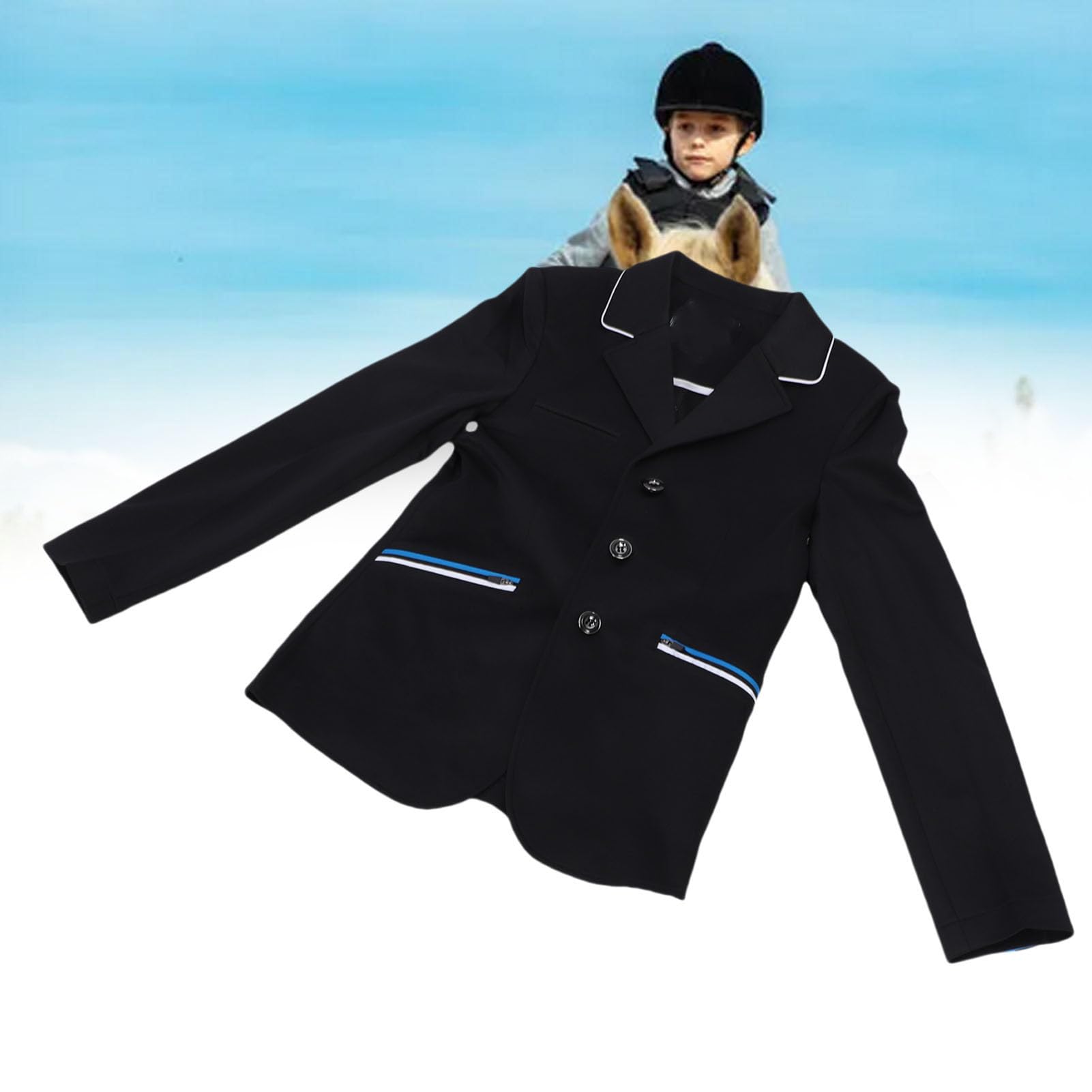 Chrees Chaqueta de Equitación Infantil, Transpirable, Ligera y Elegante, con Diseño Unisex, Ideal para Entrenamiento, Competición y Uso diario. (160)