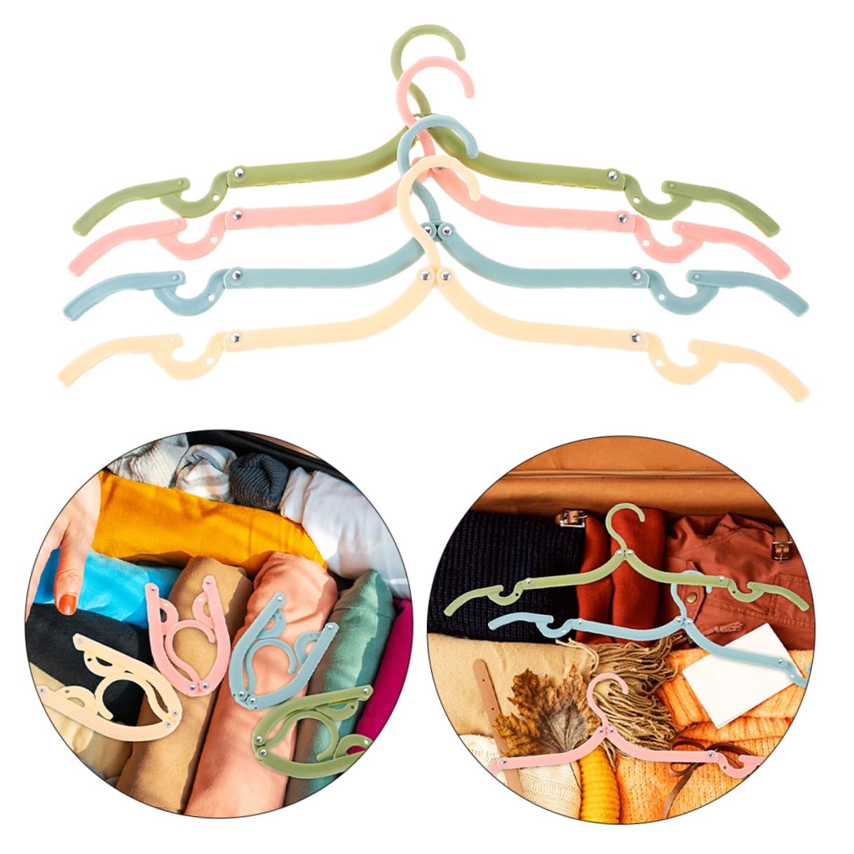 LALAFINA 24pezzi Grucce Pieghevoli da Viaggio Appendiabiti Portatile in Plastica Stendibiancheria Pieghevole per Bucato Leggero e Compatto per Viaggiatori Frequenti e Campeggio