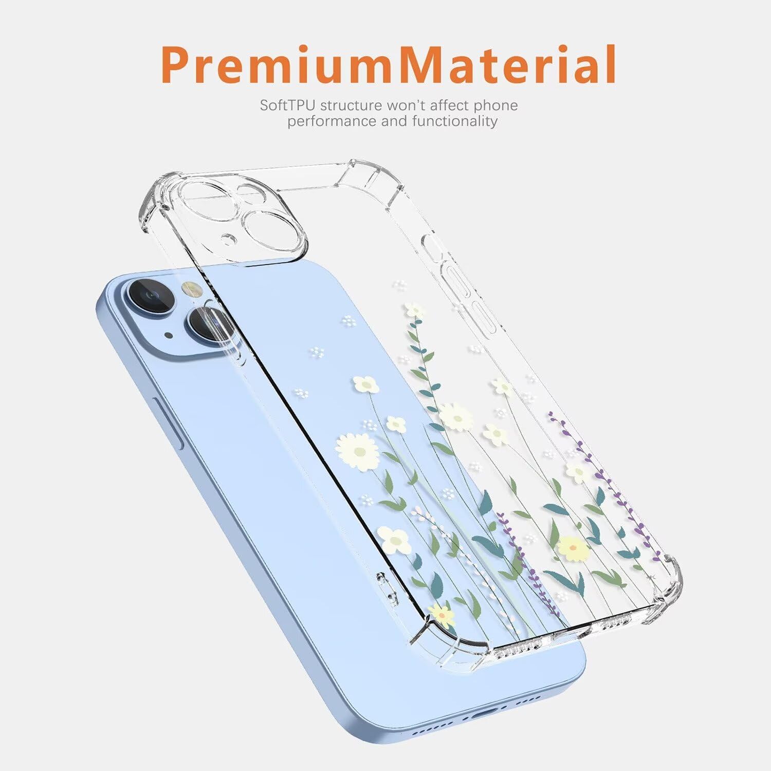 ILING Hülle Für Google Pixel 9 / 9 Pro | Blumen-Cartoon-Design | TPU-Silikon, Stoßfest & Transparent