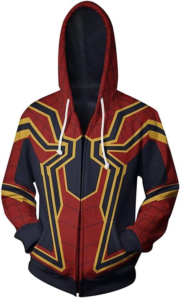 Unisex Cotton Zip Superhero Hoodie Cosplay Costume Hooded Jacket