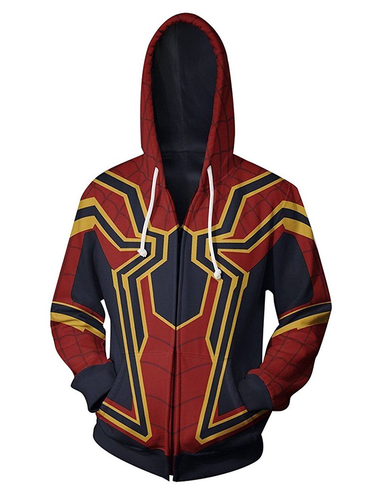 Unisex Cotton Zip Superhero Hoodie Cosplay Costume Hooded Jacket