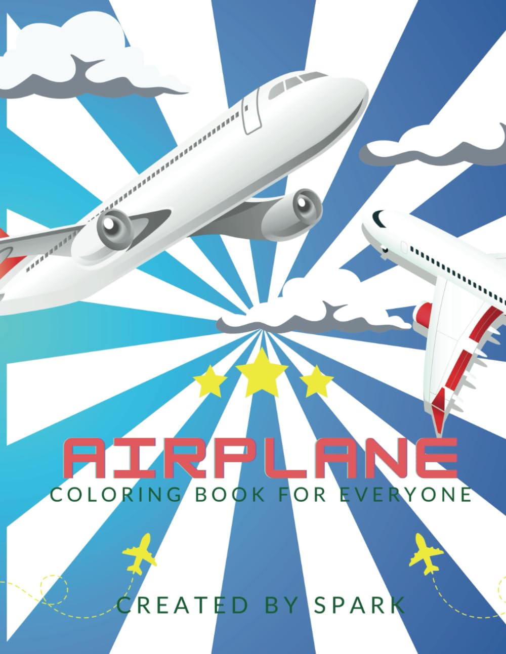 Airplane Coloring Book: Coloring pages and activity pages with Commercial Airplanes for Kids and Adults