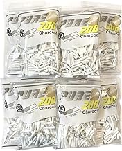 Pure Super Slim Charcoal Hand Wound Cigarette Filters 200 Count (Set of 10)