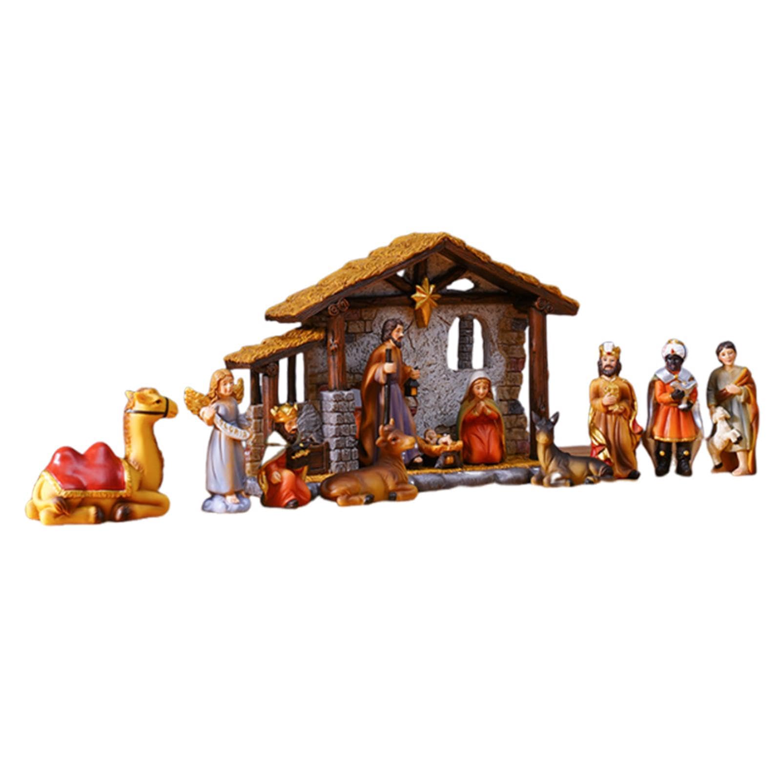 Navideño, Decoración de Interiores, Escenas Navideñas Coleccionables para Mesa.