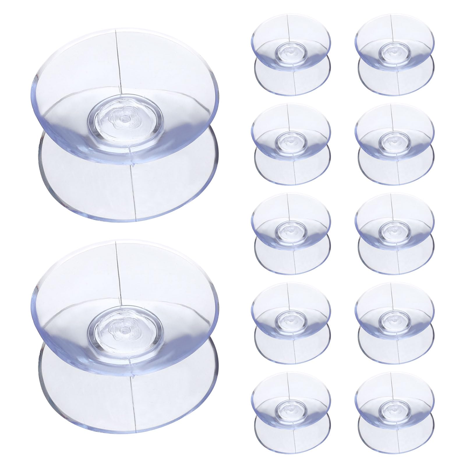 sourcing map 12 Pack Double Sided Suction Cups, 1.2 Inch Glass Table Spacers Sucker Pads Clear Silicone Top Bumper for Patio Glass Tables, Mirror, Cutting Board