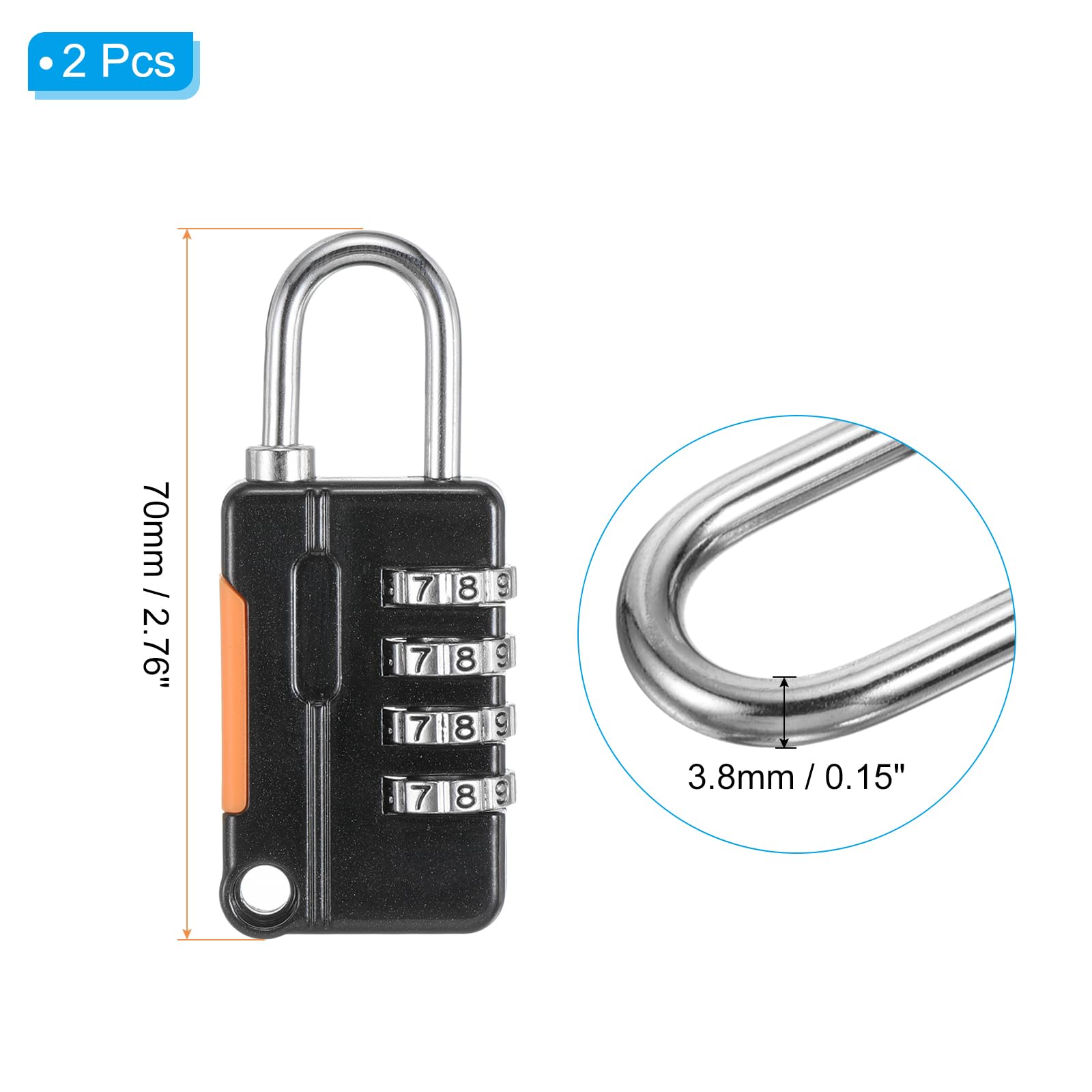 PATIKIL Security Steel Cable with 4 Digit Combination Lock - Image 2