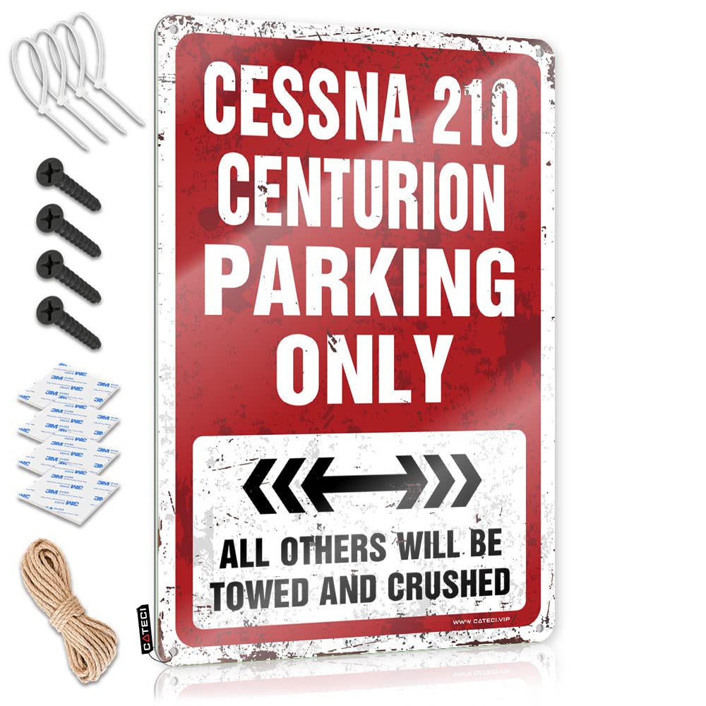 KRAZMURONGD Bar Signs For Home Bar Wall Cessna 210 Centurion Parking Only Tin Sign(20X30CM)