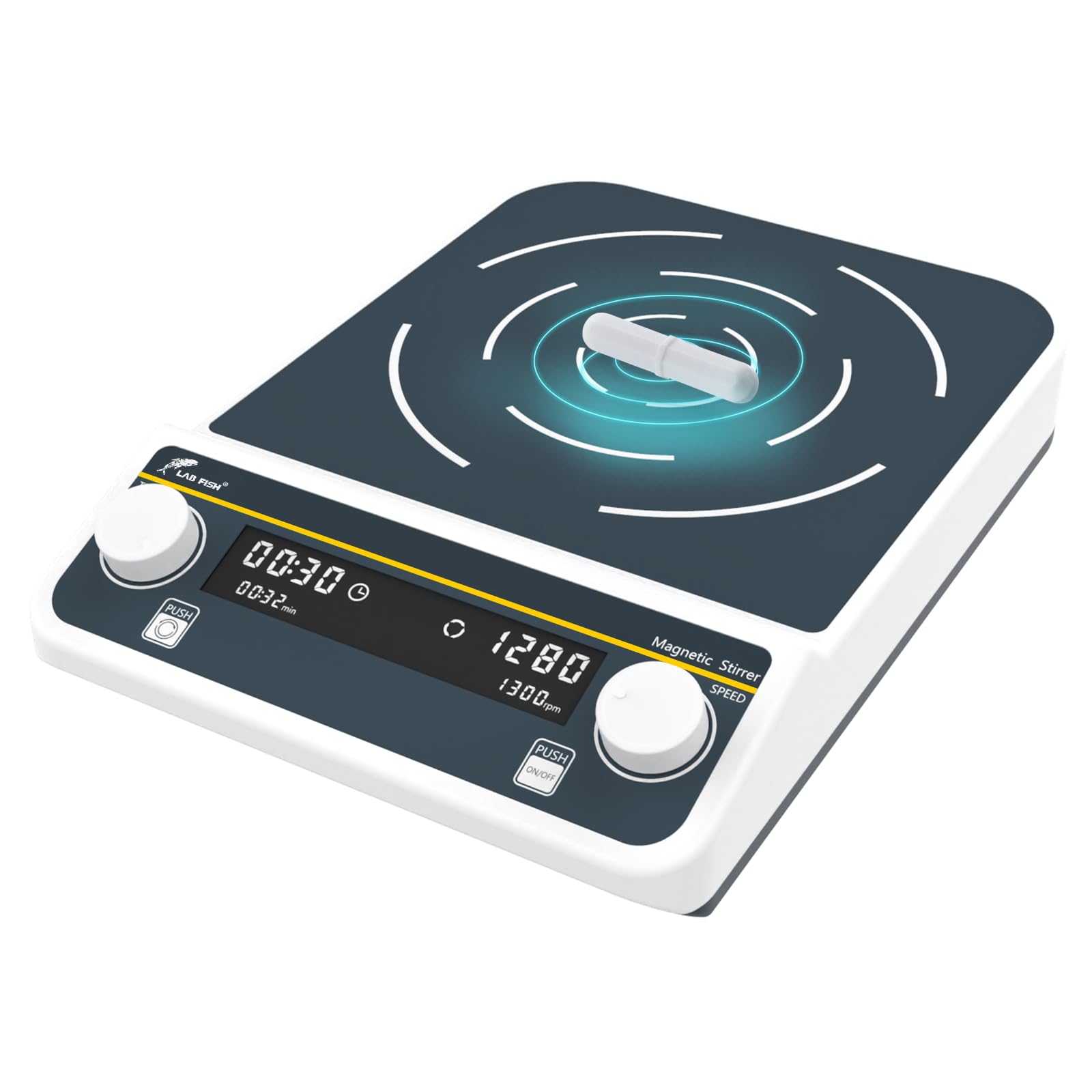 LAB FISH Digital 10L Magnetic Stirrer (10000ML) Large Capacity 1500PRM Magnetic Mixer 8.7"X8.7" Stir Plate W/Timer for Lab