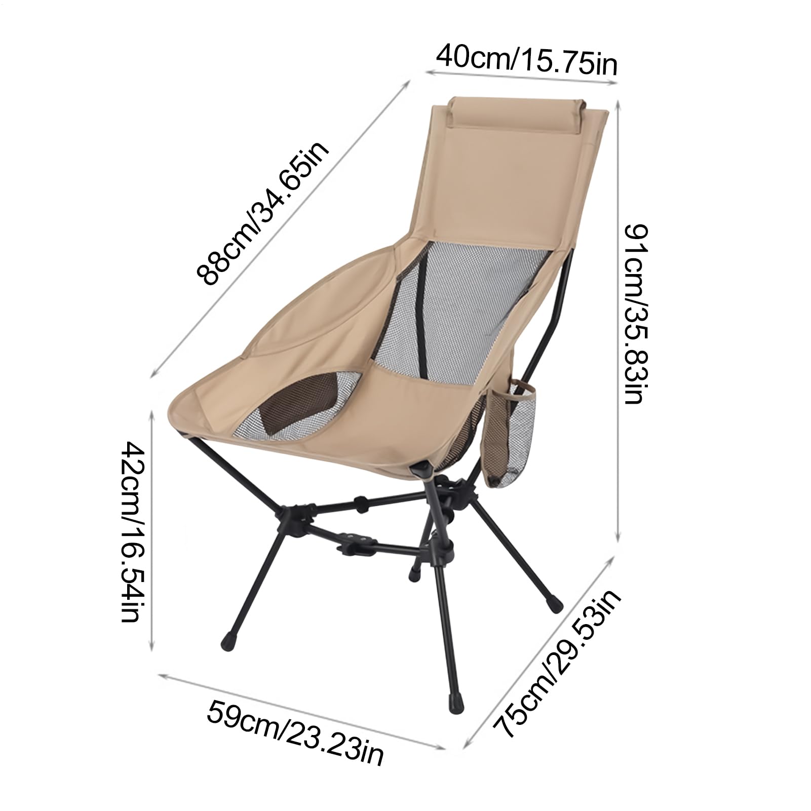 Sedia Da Campeggio Sedia Da Campeggio Ultra Leggera | Seggiolino Compatto Pieghevole Con Supporto Per La Testa Ideale Per Trekking Spiaggia Viaggi Picnic Pesca