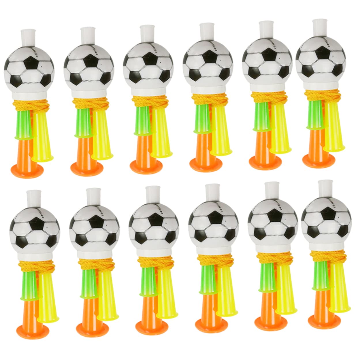 12Pcs Football Cheering Horns for Parties and Sports Events for Adults Vibrant Carnival and Game Cheerleading Accessories
