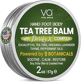 VITAL AFFAIR Tea Tree Oil Balm – Soothing Care for Rashes, Athlete’s Foot, Jock Itch, Bug Bites, Folliculitis, Cracked Feet, Dry, Flaky, Irritated Skin – For All Ages & Sensitive Skin - 2 oz
