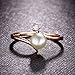 Bella Lotus SHINCO 18k Rose Gold Plated Simulated Pearl Rings Wedding Bands, Size 6