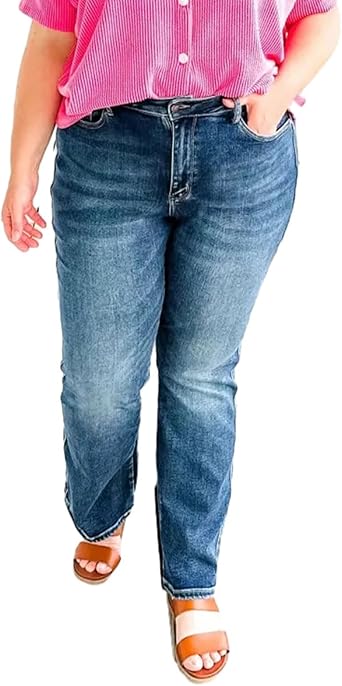 Womens Tummy Control Bootcut Jeans Holy Grail Jeans High Waisted Casual Denim Pants