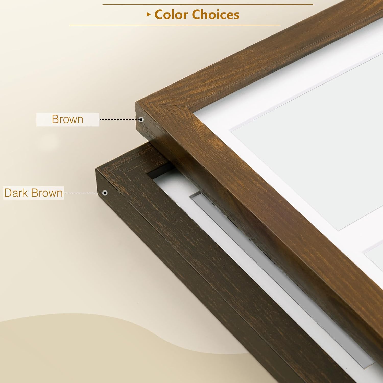 Golden State Art, 7x14 Picture Frame, Brown Solid wood with Tempered Glass, three 4x6 Collage Frame, Multi Picture Frame for Wall Hanging -1 Pack - Image 7