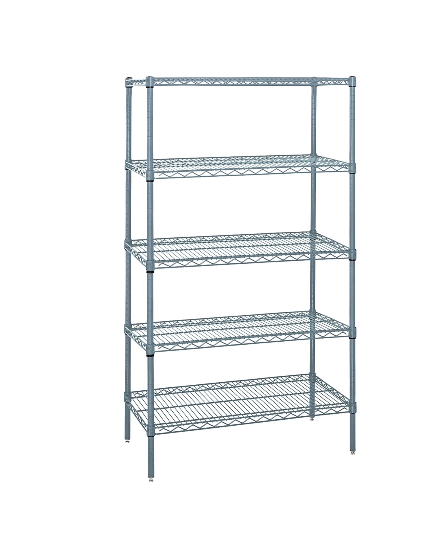 Quantum Storage Systems WR63-2442GY-5 Wire Shelving 5 Shelf Starter Units, 24" x 42" x 63", Gray Epoxy