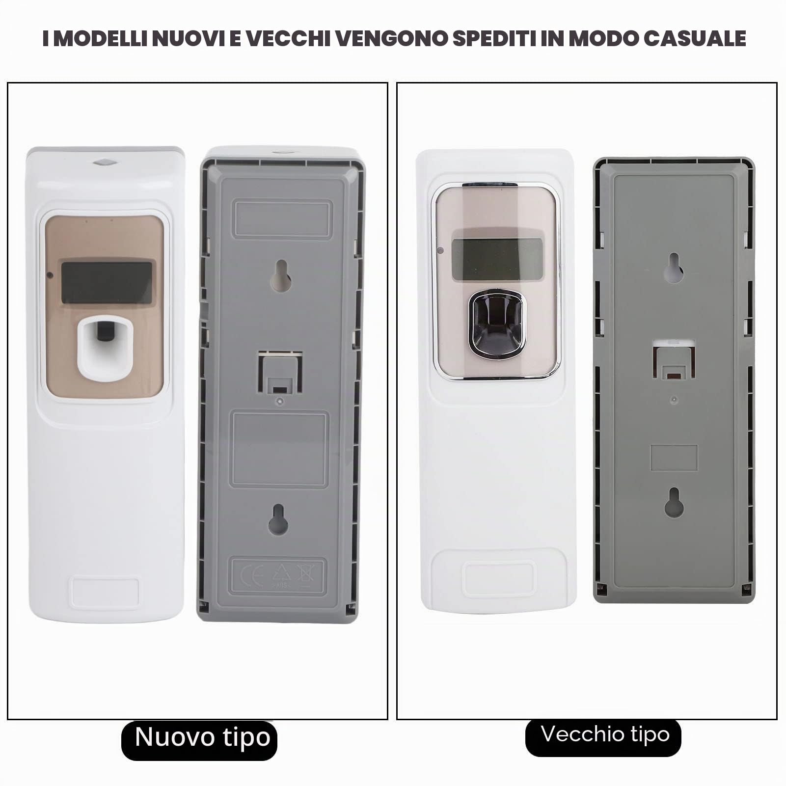 Dispensatore Automatico per Deodorante Ambienti con Display LCD, 3 Modalità Timer, Montaggio a Parete, ABS Bianco, 23.7x8.5x8.3cm – Diffusore Profumo Automatico per Casa Ufficio