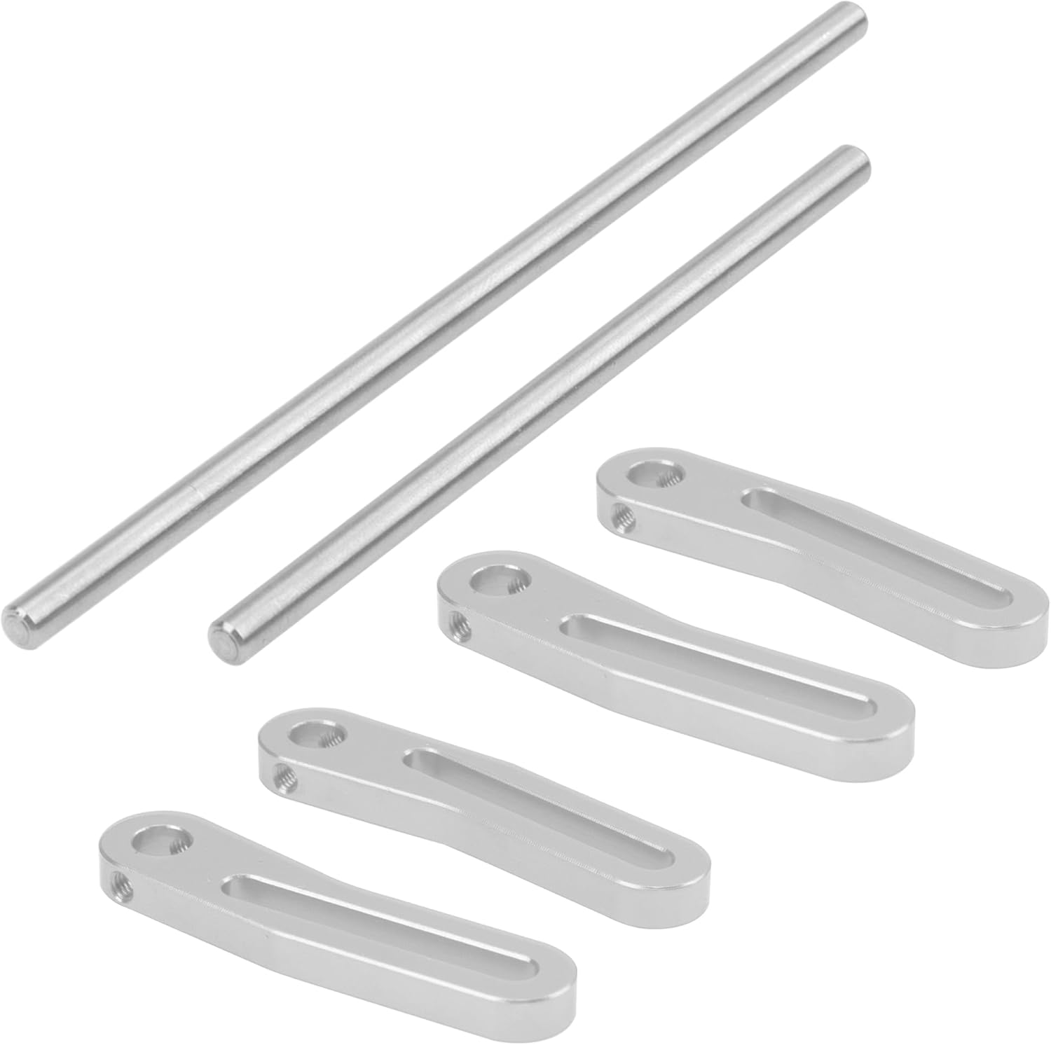 ShareGoo Aluminum Front Rear Bumper Adjustable Crawler Bumpers Compatible with 1/10 Axial SCX10 Traxxas TRX4 Gspeed Power Wagon Body Chassis RC Crawler (Silver)