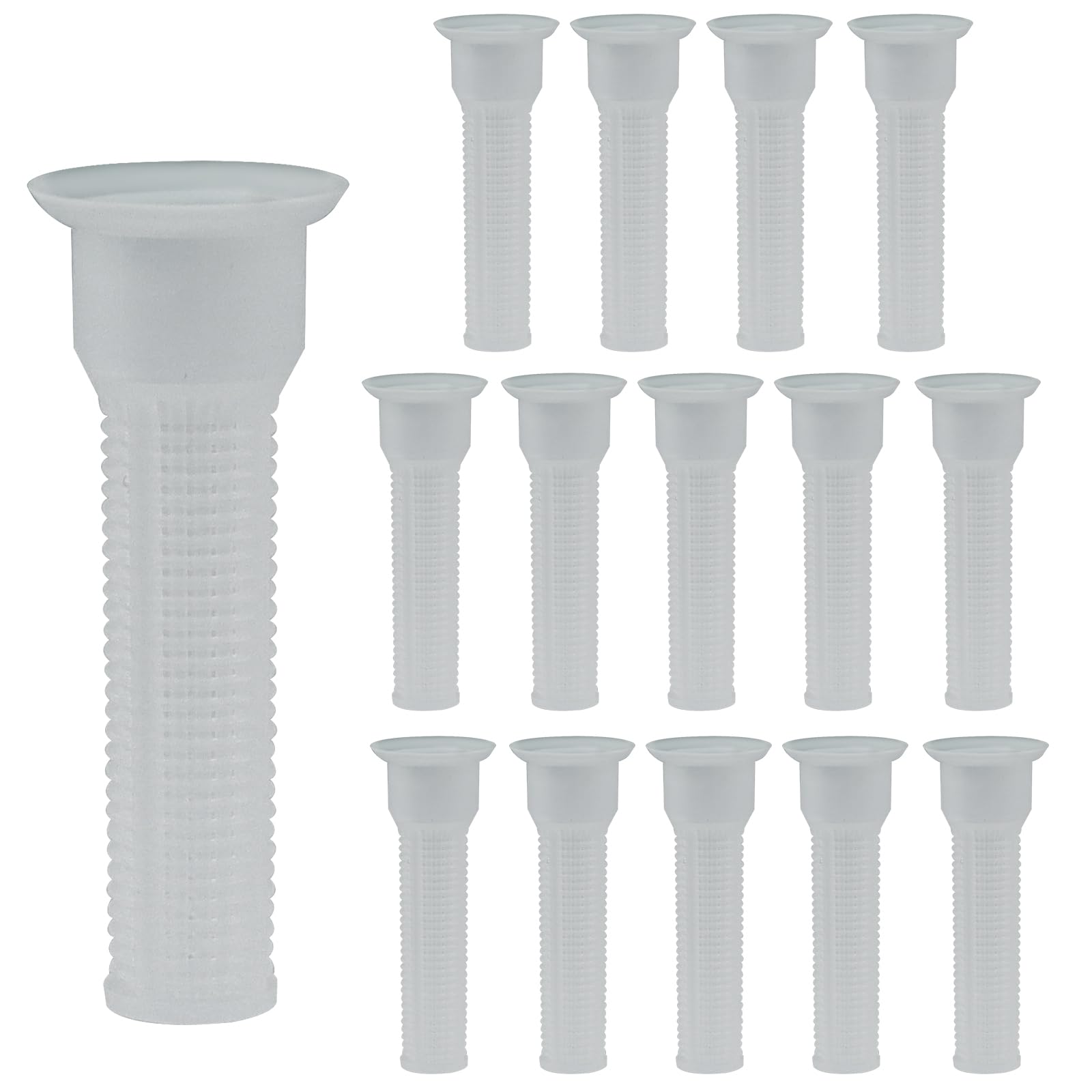 Lot de 15 filtres à buse d'arrosage avec filtre à maille fine, matériau ABS marron durable, facile à remplacer et à nettoyer, assure une performance d'irrigation optimale (blanc)