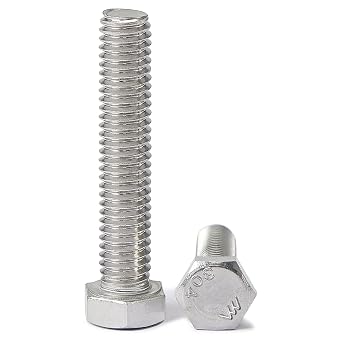 M8 x 80mm 10Pcs Hex Head Bolts, M8 x 1.25 Bolts, Hexagon Head Screws, 304 Stainless SteelA2-70, Metric Fully Thread, Bright Finish