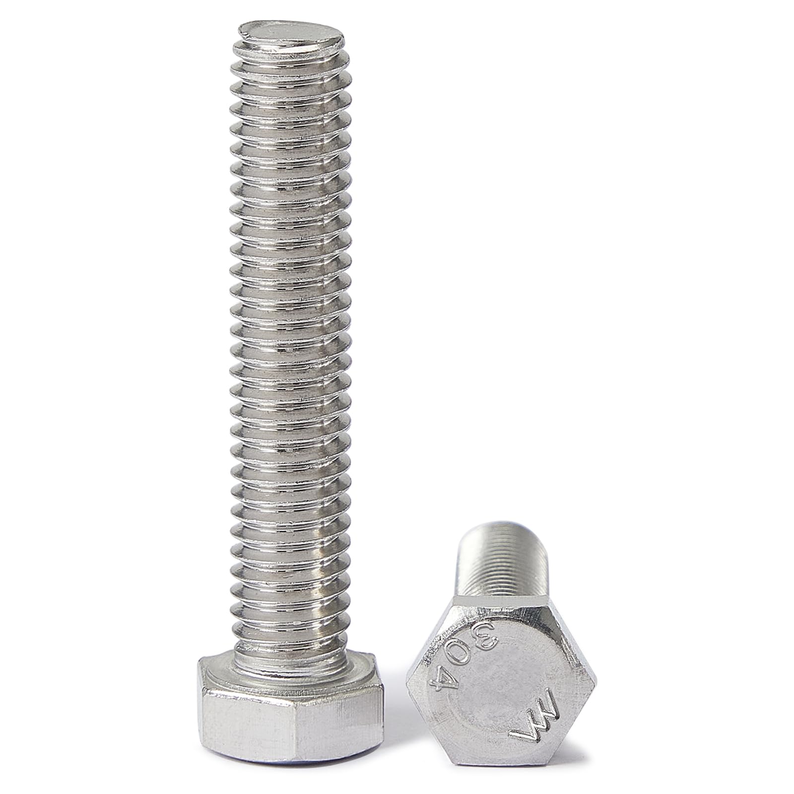 Joamang M10-1.5 x 80mm 5Pcs Hex Bolts, Hexagon Head Screws, 304 Stainless Steel(A2-70), Metric Fully Thread, Bright Finish