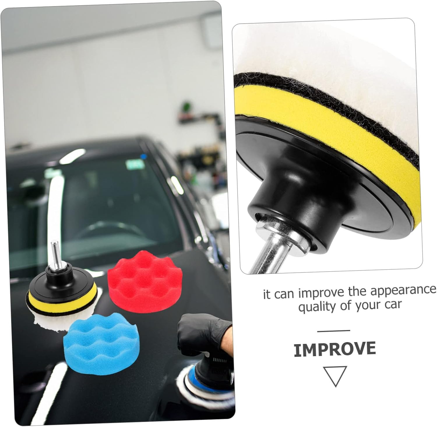 Unomor Drill Buffer Attachment Car Polishing Kit Polishing Pads for Car Detailing Wheel for Boat Waxing Sealing Glazes High Performance