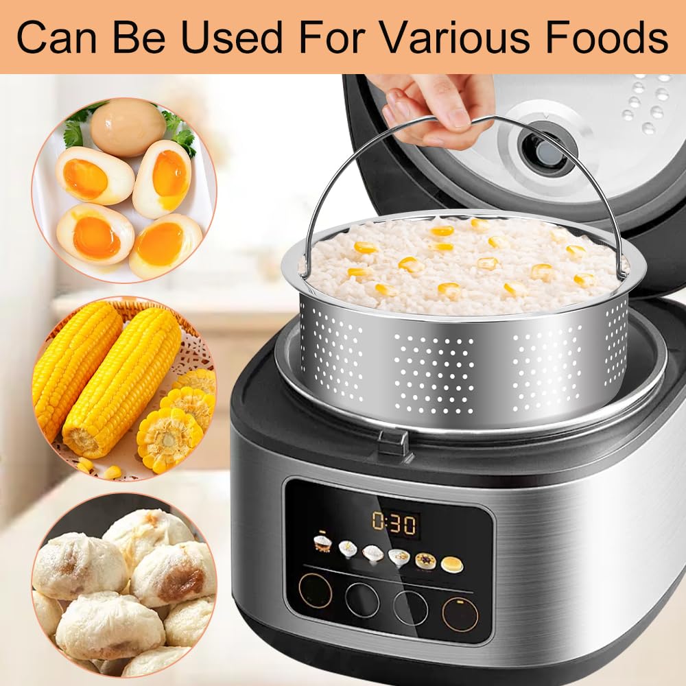 Cesta para cocinar al vapor de acero inoxidable 304, 20 cm, cestas para cocinar al vapor multifuncionales, cesta para cocinar al vapor para recalentar, pasta, queso, cereales