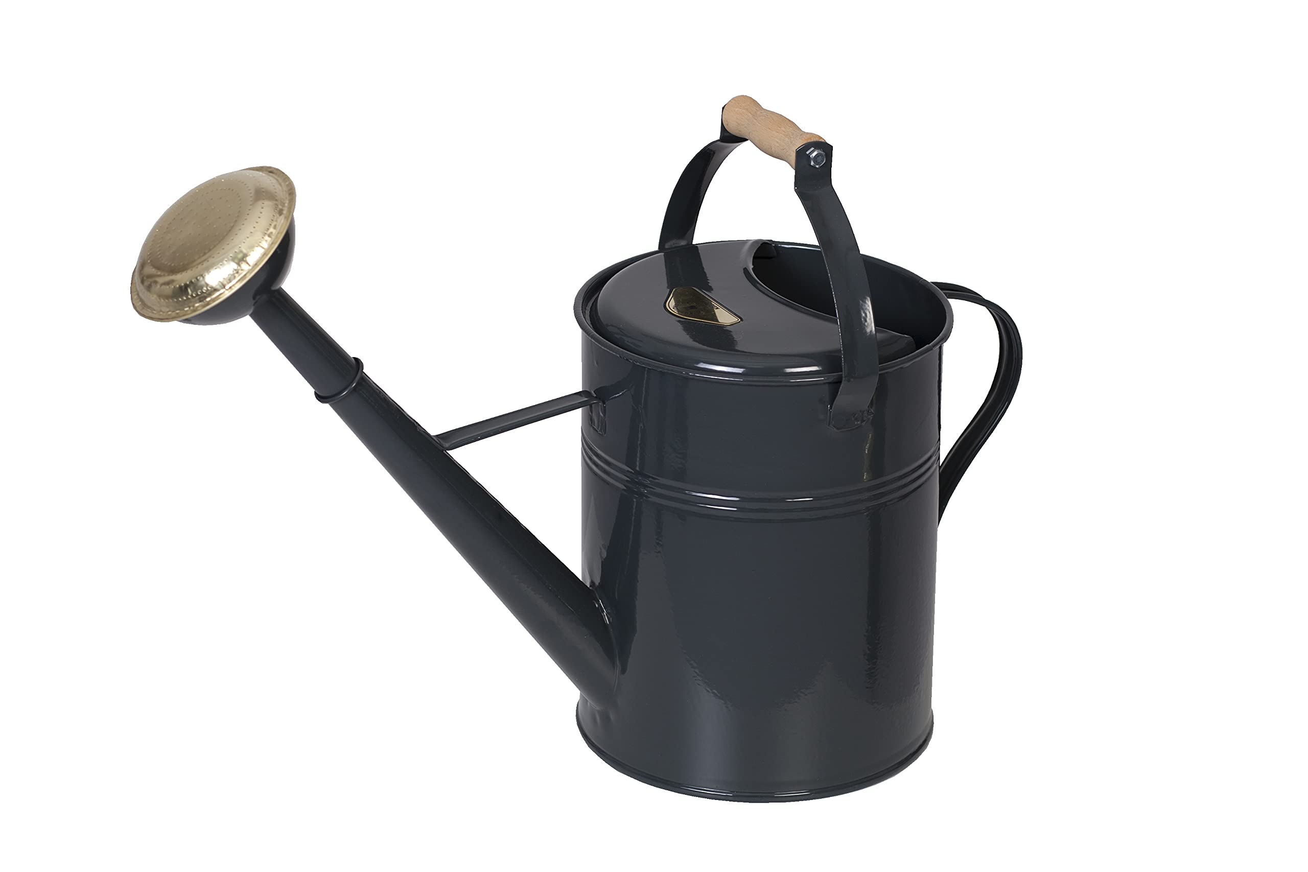 Gießkanne British Can Classic 9 Liter in Anthrazit mit Holzgriff