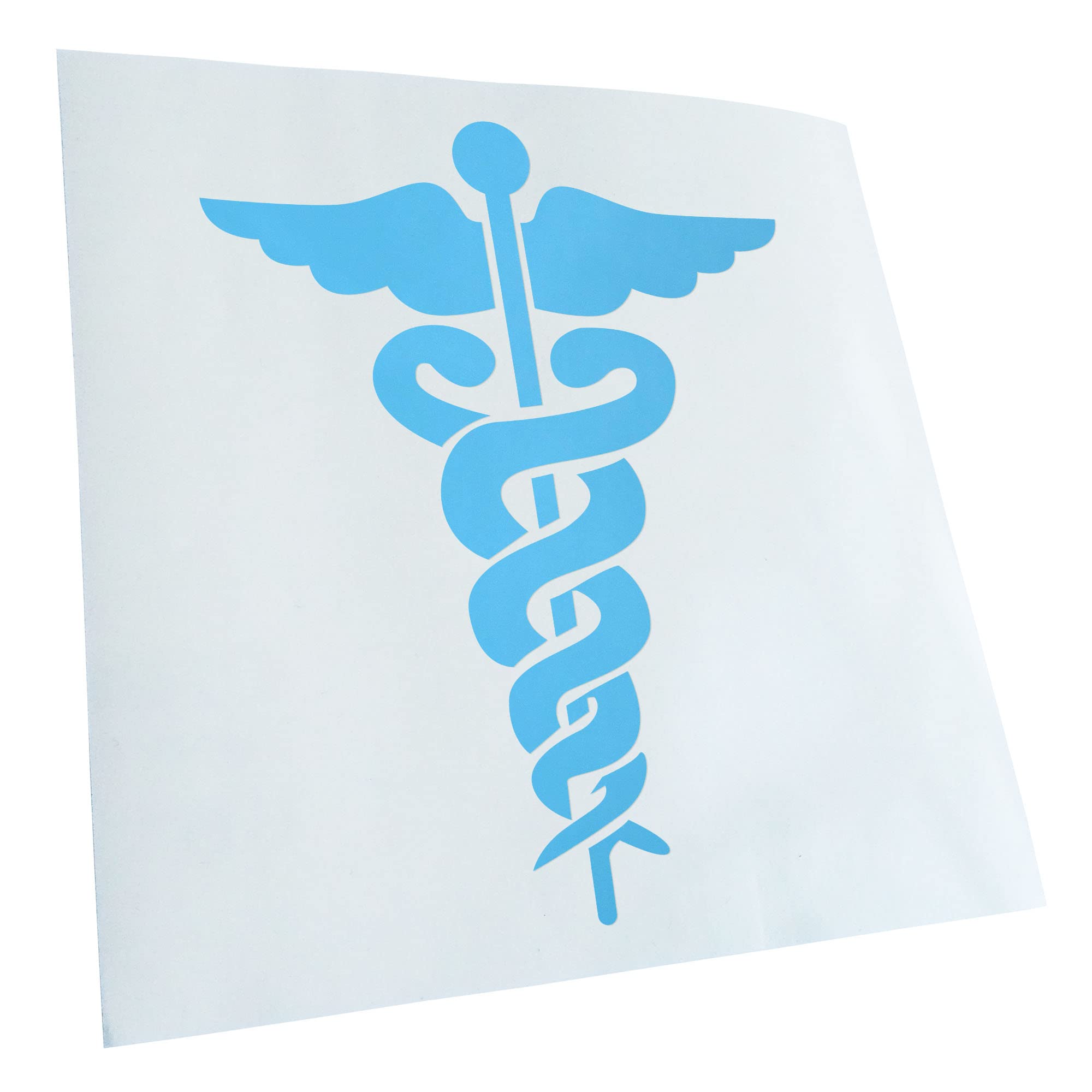 Kiwistar - Car Sticker - Light Blue - 12.5 x 10 cm Aesculapstaff - Doctor's Symbol - Snakes - Rear Window Car Sticker Weatherproof for Car Truck Moped Truck - Sticker Exterior Self-Adhesive Tuning