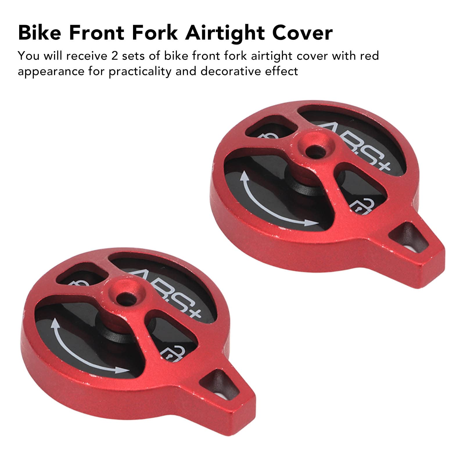 Zoeyilan 2 Sets Front Fork Airtight Cover, Bike Fork Lock Cap, Bike Air Gas Fork Value Cover, Red Full CNC Aluminum Alloy Replaceable Electroplating Process Bike Accessories
