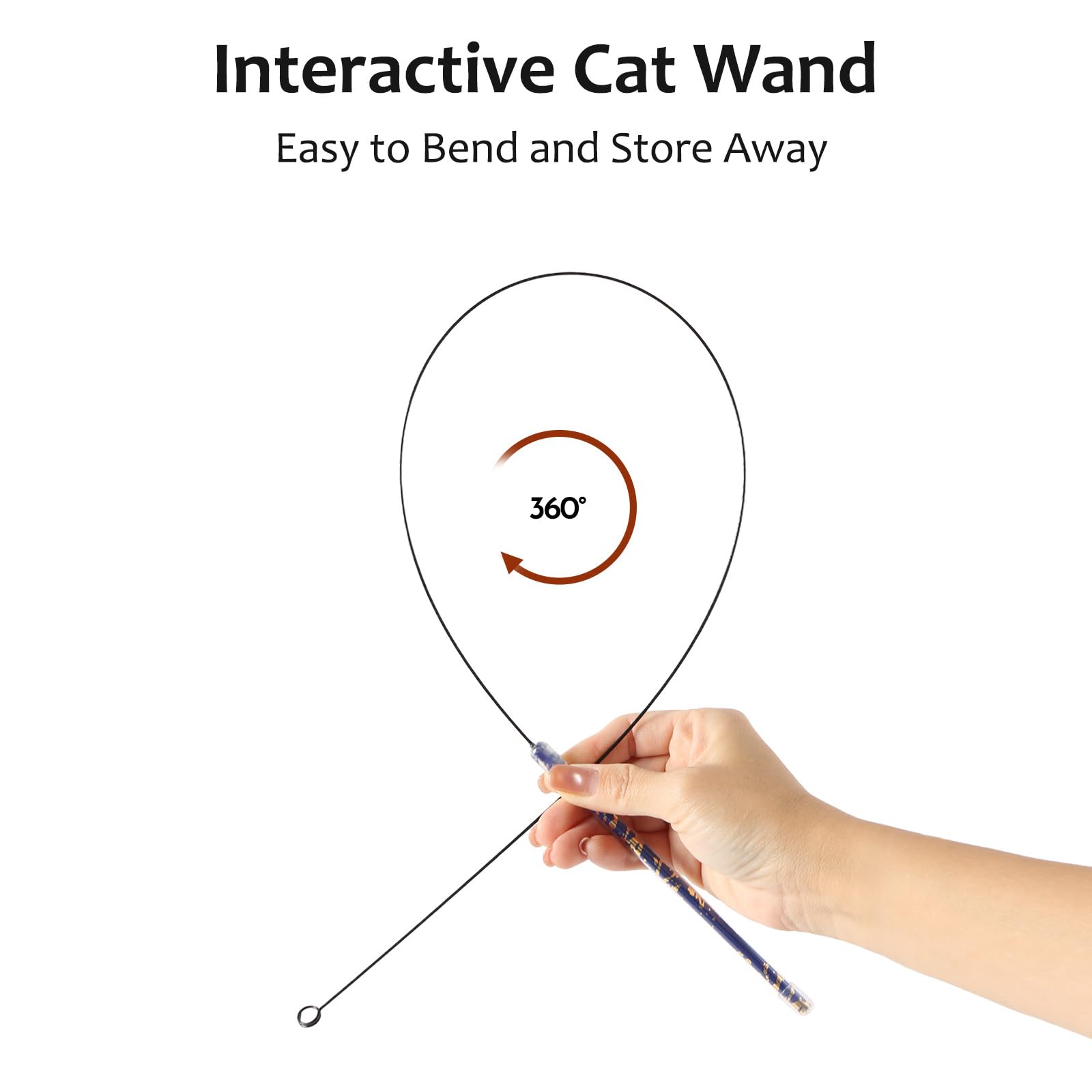 Juguetes de varita de plumas de insectos para gatos, varita de juguete interactiva para gatos con 4 recambios de insectos de simulación, juguetes naturales hechos a mano para gatos de interior