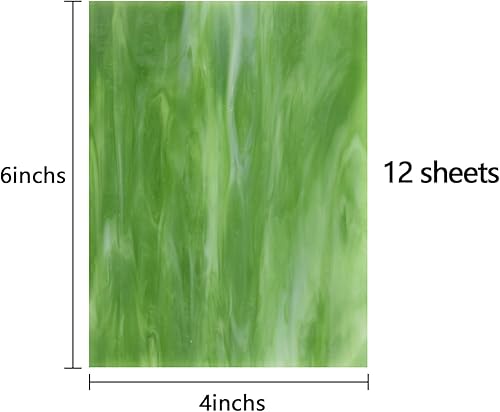 Miniatura 2 de Wecrejoni 12 hojas de hojas de vitral 4 x 6 pulgadas variedad de vidrios de catedral hojas de vidrio de texturas mixtas para proyectos de vitrales