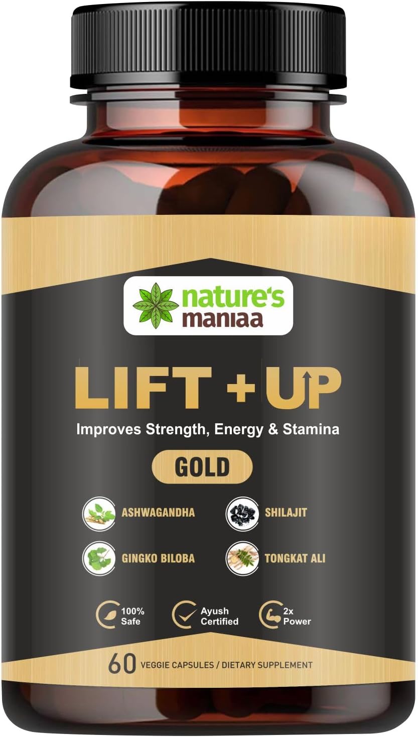 Nature's Maniaa Ayurvedic Lift-Up Gold Capsule - 60 Capsules | for Men | Pack of 1 count