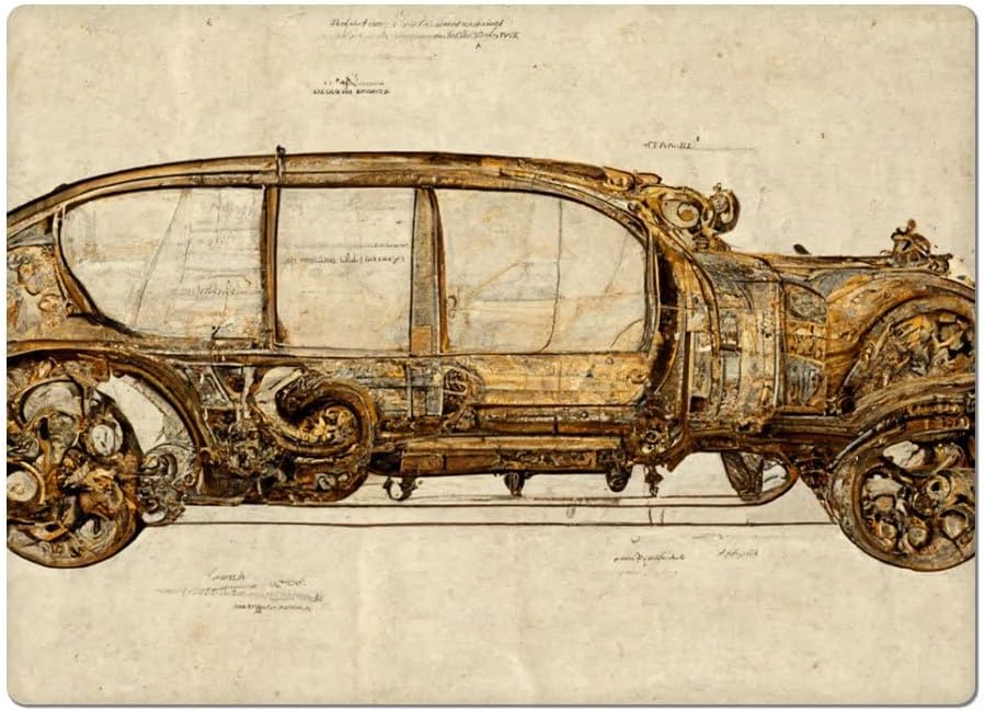 Vintage Car Magnet 2 PCS - Steampunk Car Magnet - Retro Sticker