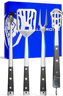 DALSTRONG 4-Piece Professional BBQ Pitmaster Grill Set - Premium High-Carbon Stainless Steel Grilling Accessories - 18" Length - Silicone Brush, Spatula, Tongs, Fork - G10 Handles