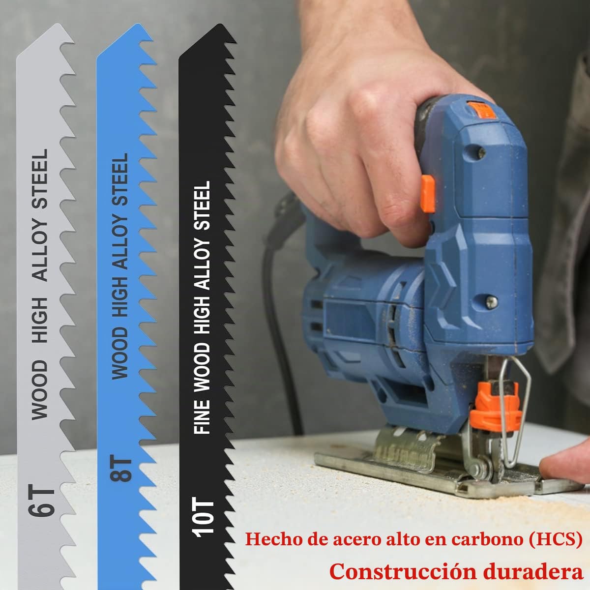 Juego de 25 hojas de sierra de calar 6T 8T 10T de acero de alto carbono, vástago en U