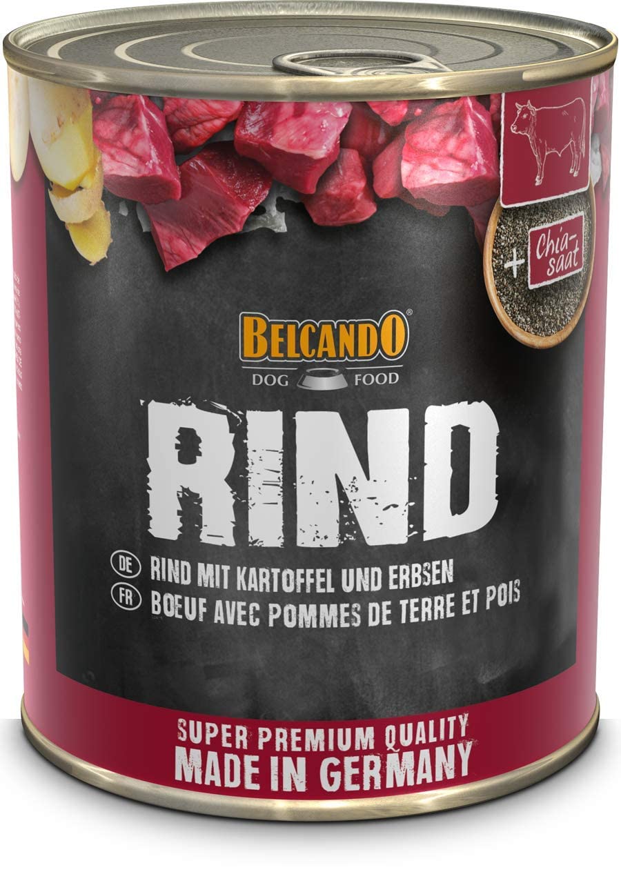Belcando Super Premium lattina [6x800g Manzo con patate e piselli] | Cibo umido per cani | Cibo umido in lattina | Alimento completo per cani di tutte le razze