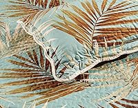 Masterplay 3-Piece Fine Printed Tropical Palm Leaves Oversize (115" X 95") Quilt Set, Bedspread Coverlet King Size Bed Cover (Sage, Aqua, Brown, Khaki) — image 2