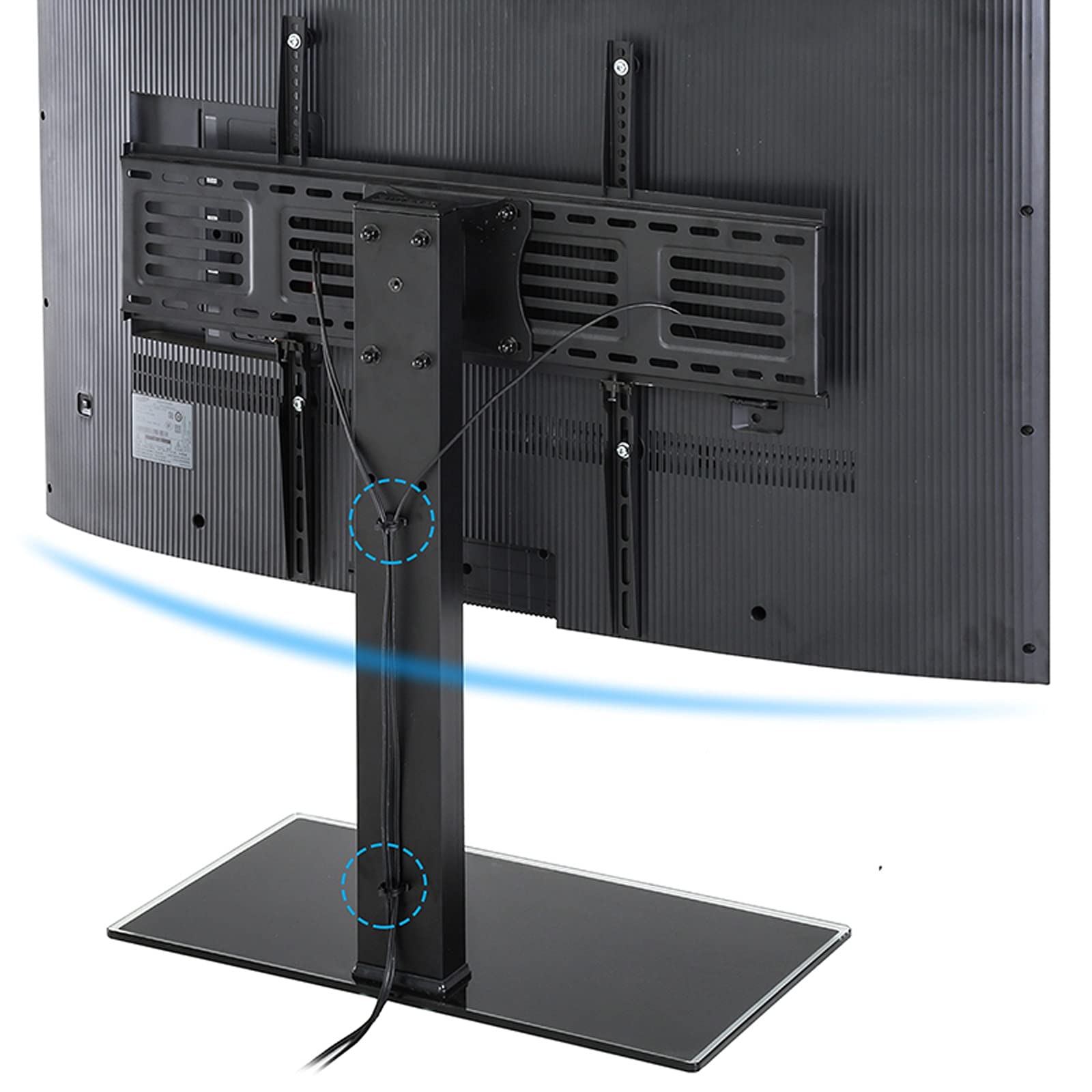 TV Stand Desktop Regolabile TV Stand Desktop Display Hanger Universal 37 "-65" in Acciaio TV Base, Max. VESA 60. 0x400mm e Tiene Fino a 110 libbre .per casa, Ufficio