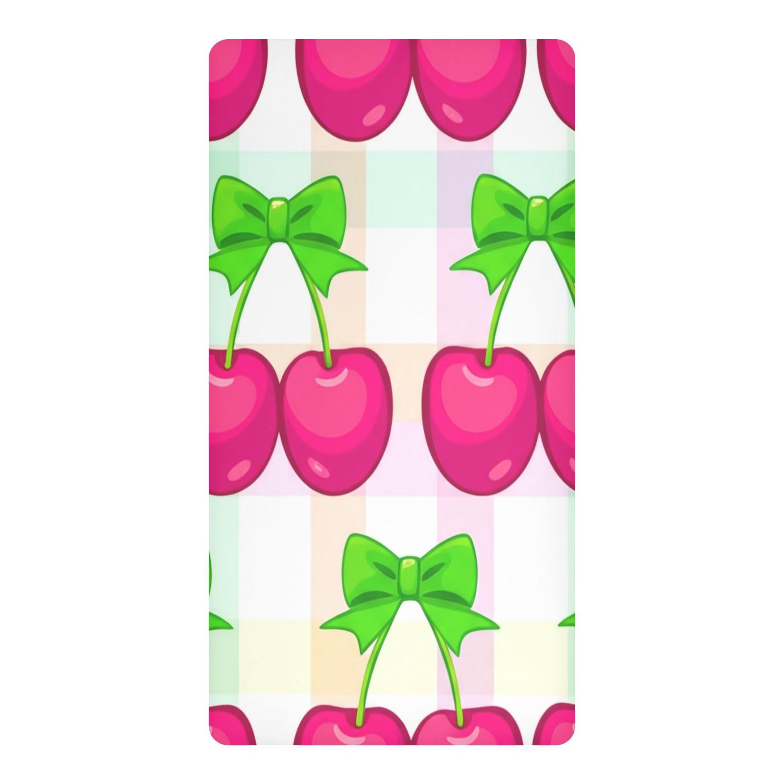 JiangGgen Cartoon Cherries Baby Crib Sheet Soft Breathable for Standard Crib-M