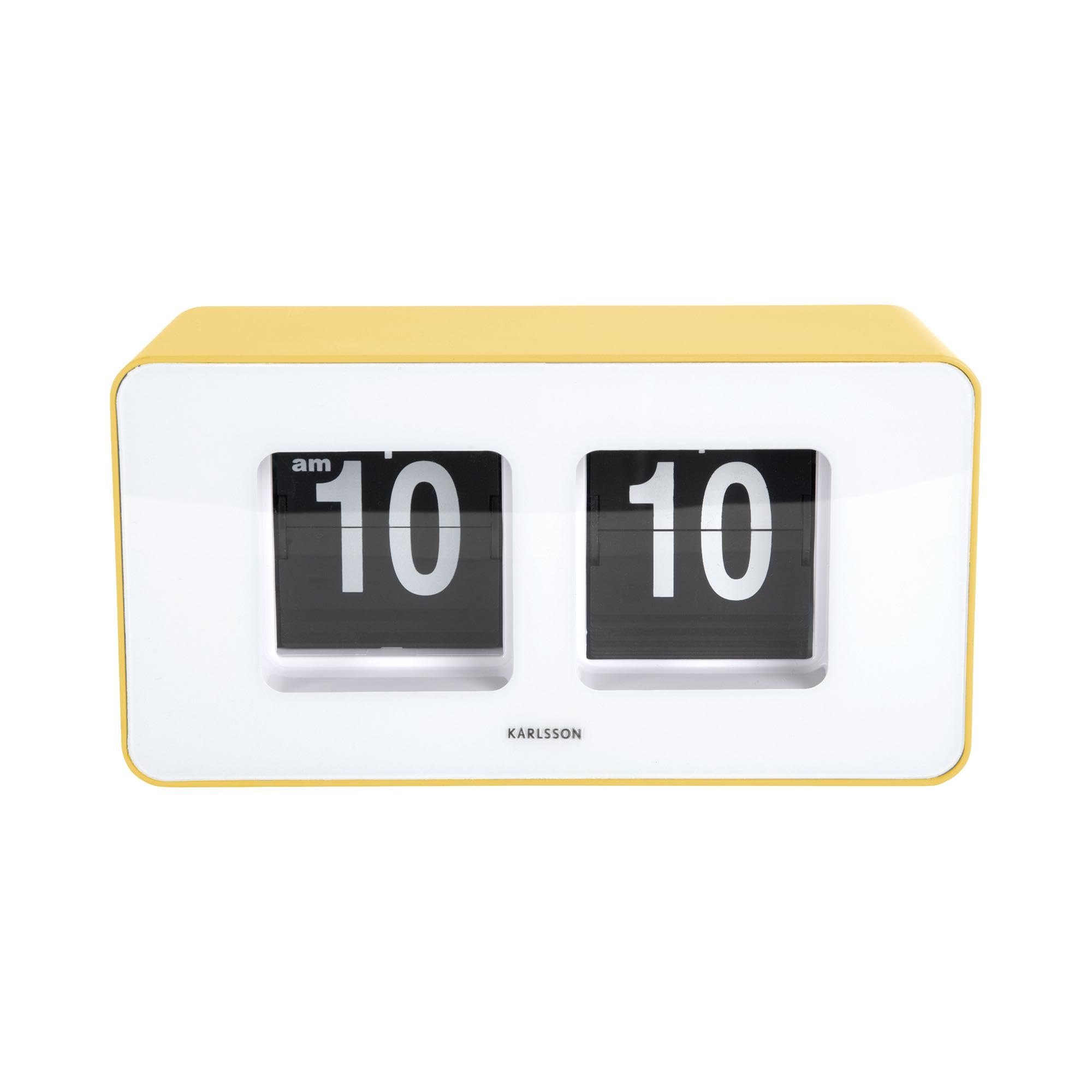 Karlsson Wall/Table Clock Funky Flip Flip Giallo brillante