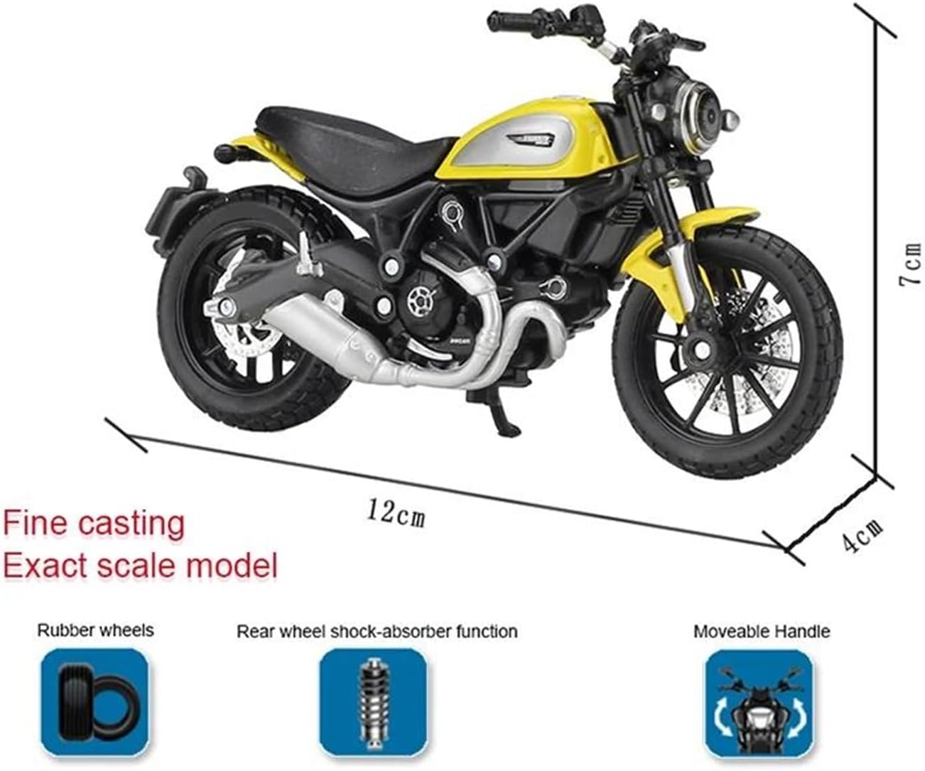 Mini Simulation Motorcycle Toys 1:18 for Ducati Scrambler Alloy Die-cast Motorcycle Model Children's Toys Adult for Boys