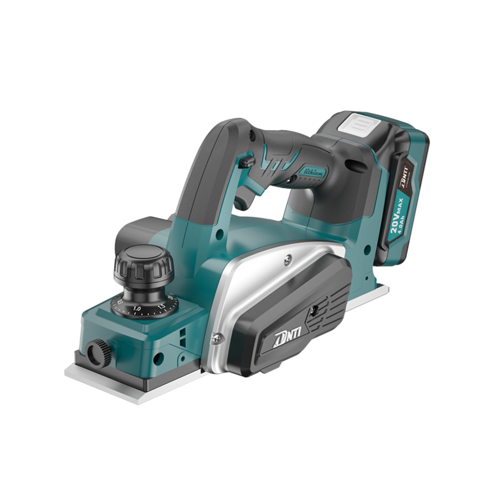 DNTI Cepillo para madera 20V cargador/batería Anchura de cepillado: 82 mm profundidad de 2 mm Incluye botones 15000 rpm Acabado Liso para Bricolaje Cepillado de Madera Cepilladora Eléctrica