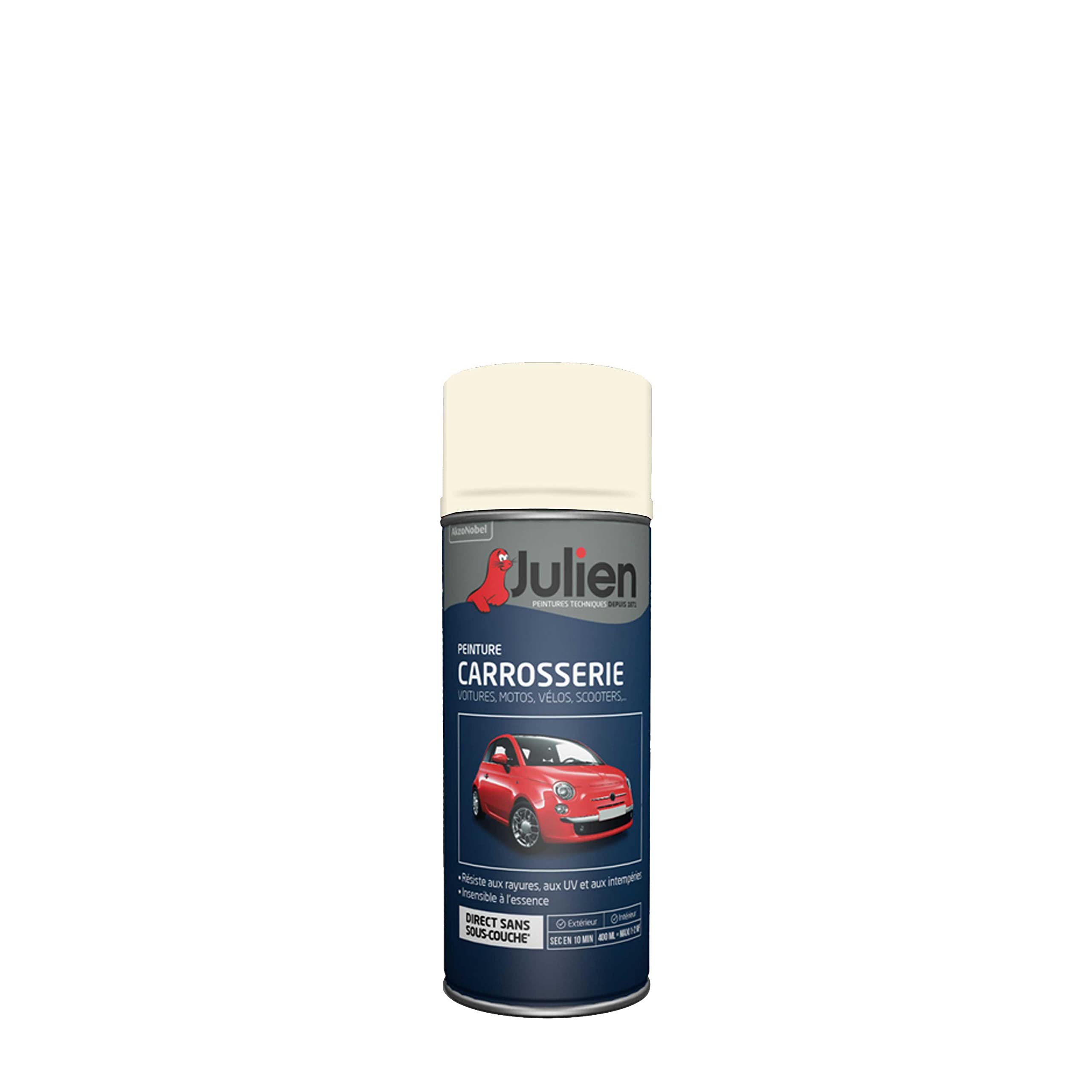 Peinture Aérosol pour Carrosserie Julien Blanc Crème 2 roues
