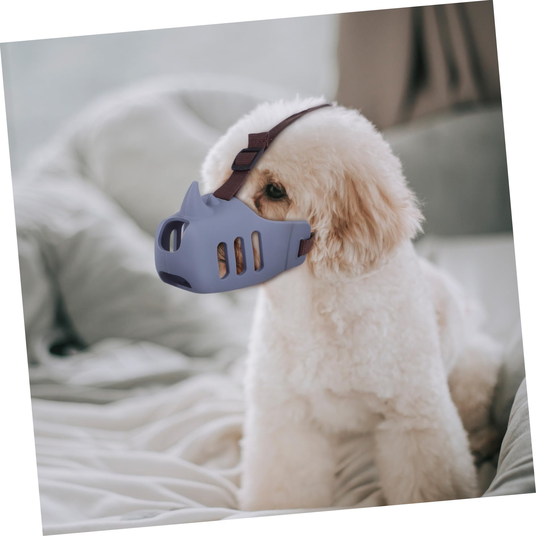 Abaodam 3piezas Bozal para Perros Medianos Ajustable y Antiladridos para Paseos y Adiestramiento Color Gris Profundo