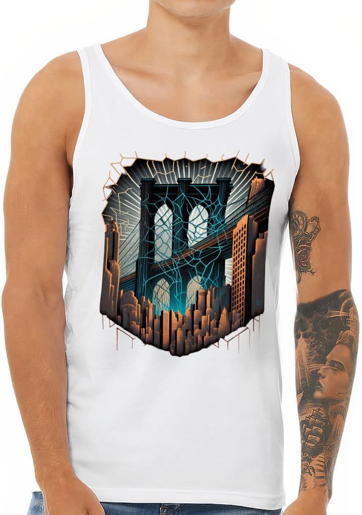 Cool Brooklyn Tank - Bridge Workout Tank - Illustration Jersey Tank