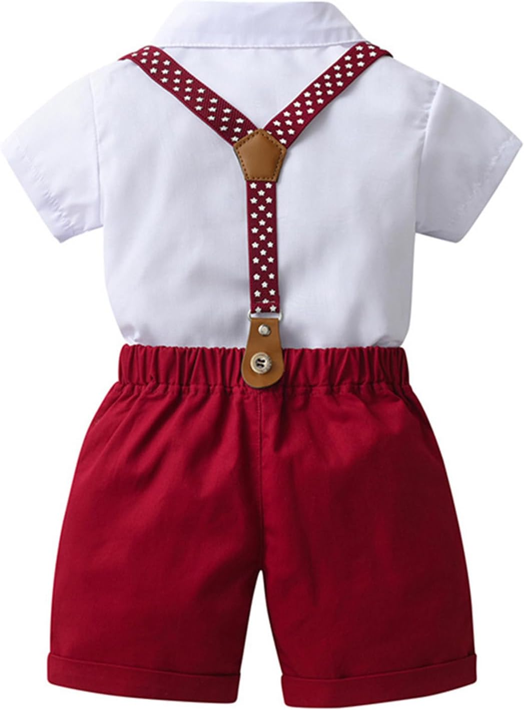 Mubineo Toddler Baby Boy Summer Clothes Overall Shorts Outfits Short Sleeve Button Down Shirt Overalls Kids Dress Suit - Image 3