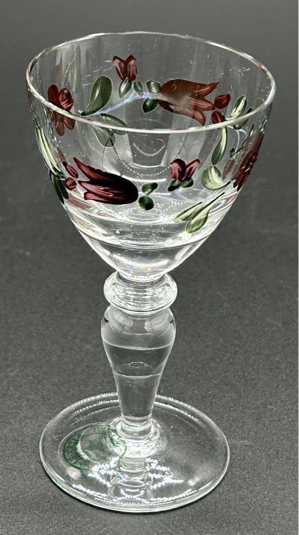 Kitaichi Glass Liquor Glass with Flower Pattern