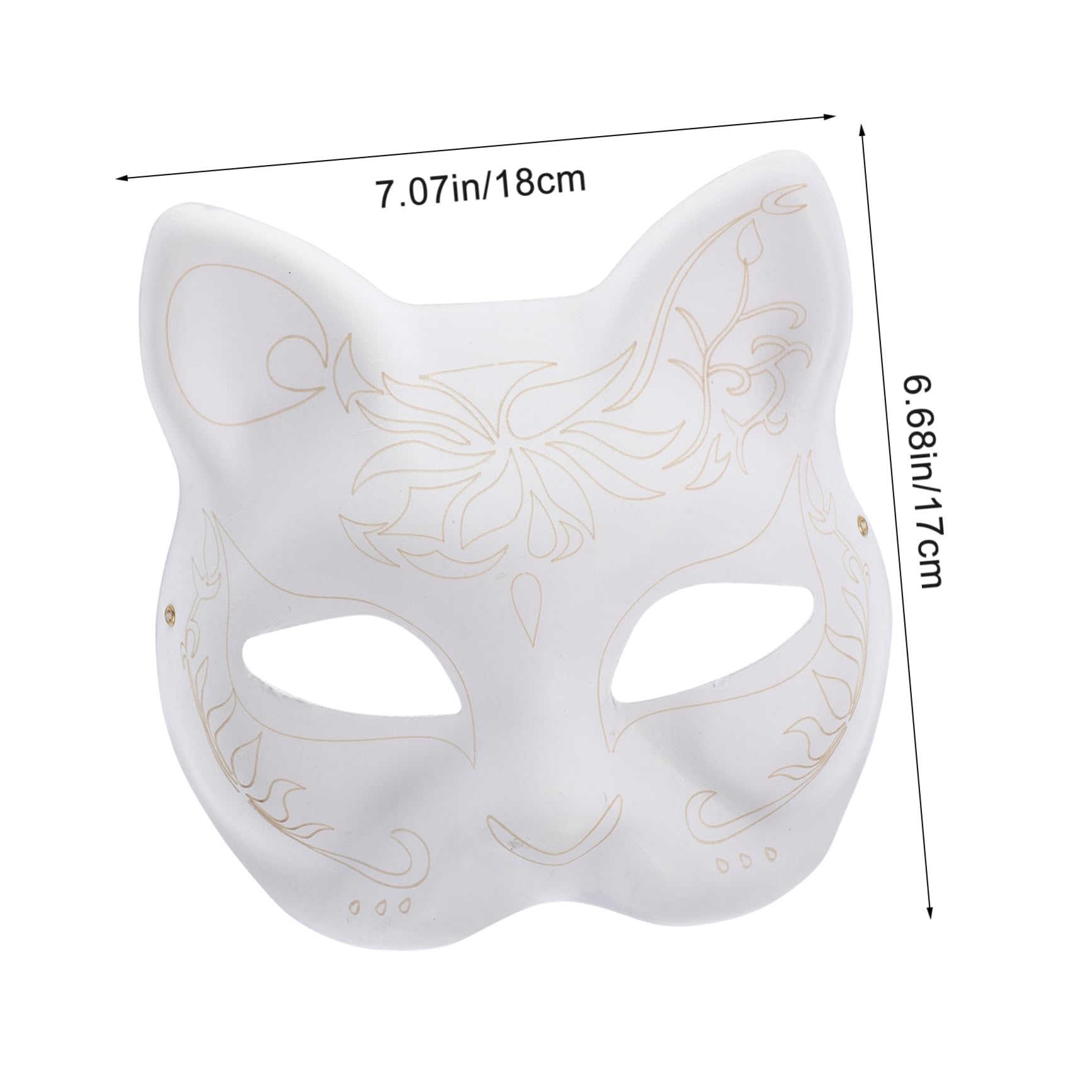 VINTORKY DIY Cat Face Mask Blank Paintable Paper for Halloween and Festivals Safe Paper Material for Creative Unique Design Opportunities for Adults